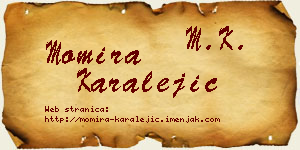 Momira Karalejić vizit kartica